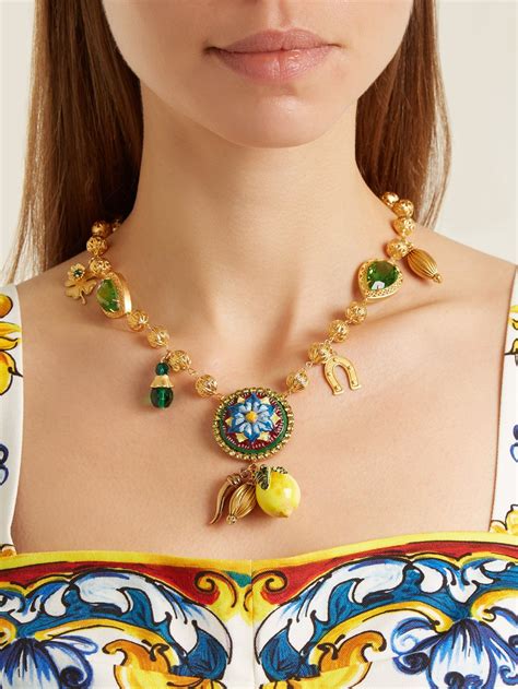 dolce gabbana lemon necklace|dolce and gabbana necklace women's.